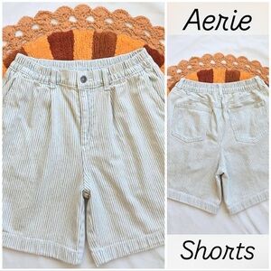 Aerie striped denim shorts